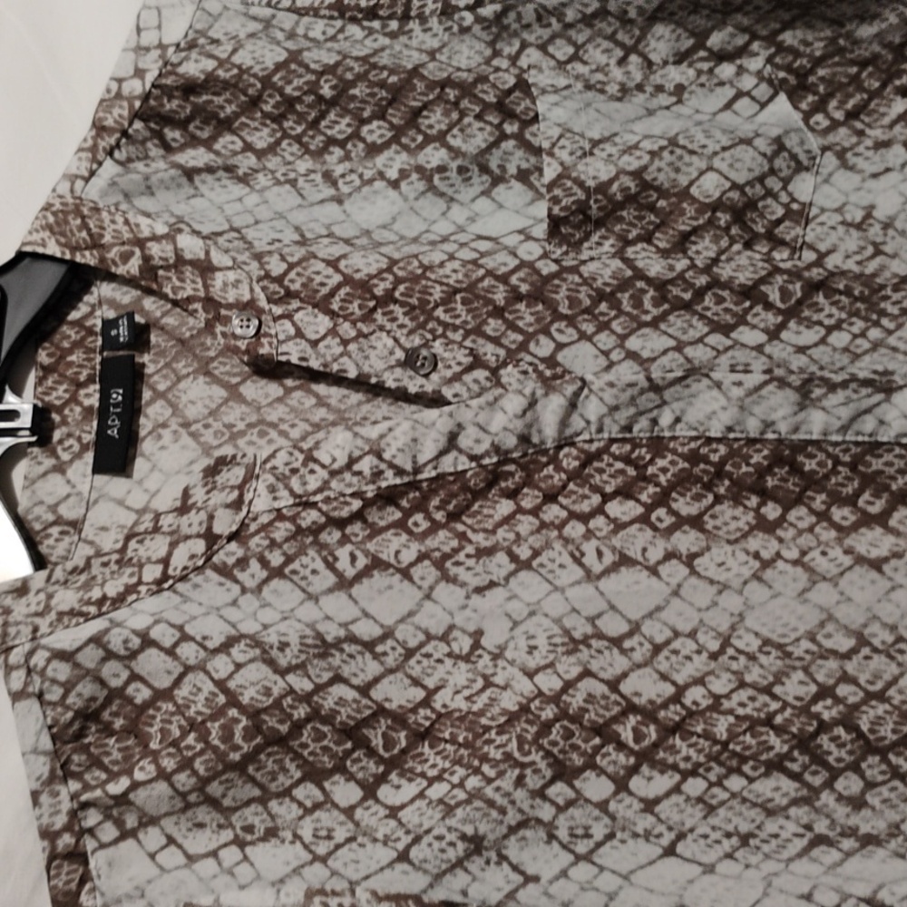 Nwot Apt. 9 Button Up Snakeskin Print Hi Lo Blous… - image 6